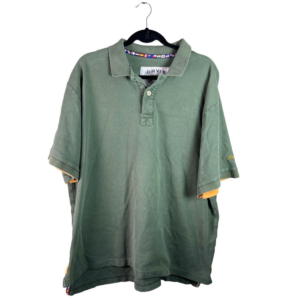 Vintage Orvis Ultimate Travel Gear Polo Shirt Men's XL Green Gorpcore